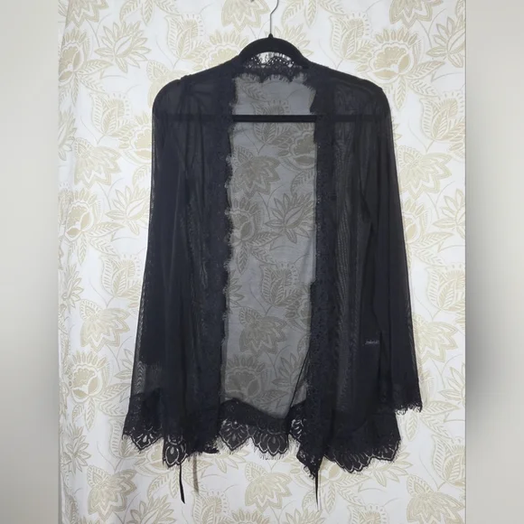 Fredericks of Hollywood Set of 2 Open Front Robe Lingerie Sheer Lace Coverup S/M - Picture 3 of 15